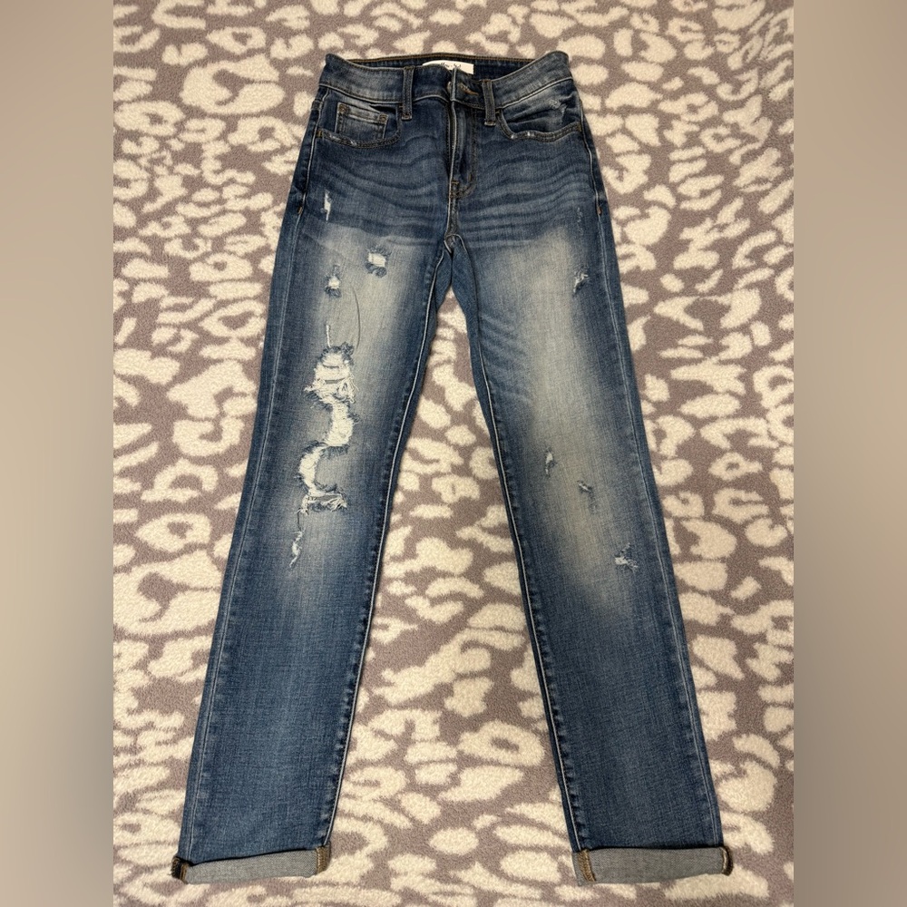 Buckle Willow & Root High Rise Distressed Skinny Jeans Size 23